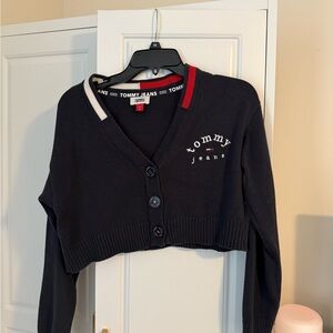 Tommy Hilfiger Women's Navy Cropped Cardigan
